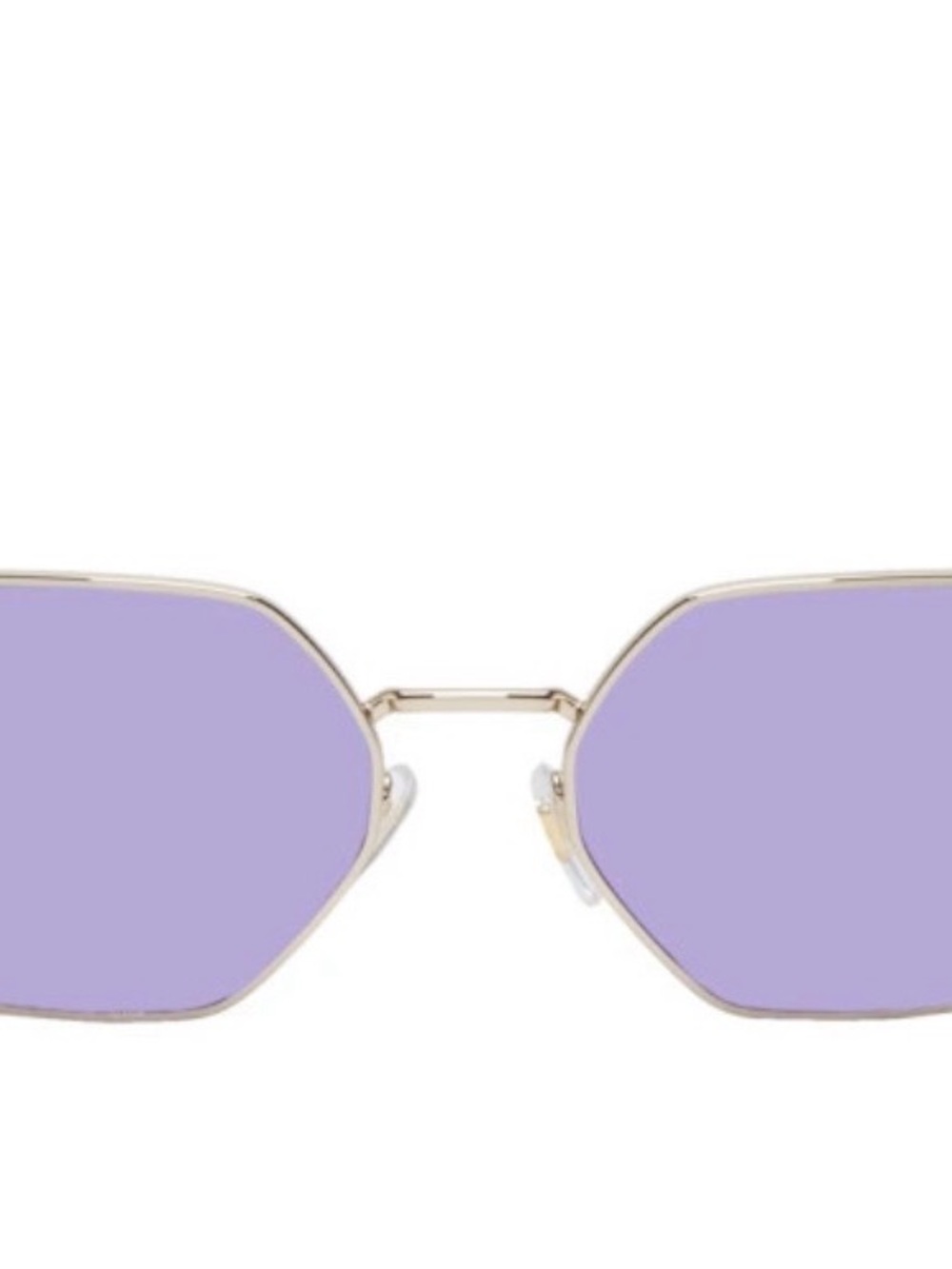 Versace Geometric
Sunglasses Gold Metal Frame
Purple Mirrored Glass Lens